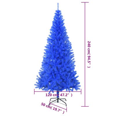 vidaXL Künstlicher Weihnachtsbaum mit Ständer Blau 240 cm PVC