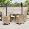 vidaXL Garten Essgruppe 5 pcs Beige Poly-Rattan
