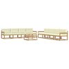 vidaXL Outdoor-Sofagarnitur 9 stk. Wei&szlig; und Creme Polyester