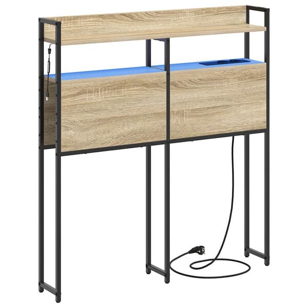 vidaXL Aufbewahrungskopfteil Sonoma-Eiche 90 cm Holzwerkstoff
