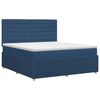 vidaXL Boxspringbett mit Matratze mit Kopfteil Blau 160 x 200 cm Stoff