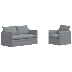 vidaXL Sofa 2 pcs Hellgrau