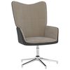 vidaXL Relaxsessel mit Hocker Hellgrau Samt und PVC