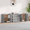 vidaXL Sideboards 3 Stk. Betongrau Holzwerkstoff