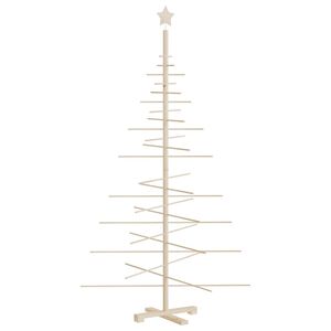 vidaXL Weihnachtsbaum Holz zum Schm&uuml;cken 180 cm Massivholz Kiefer