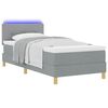 vidaXL LED Boxspringbett mit Matratze Hellgrau 100 x 200 cm Stoff