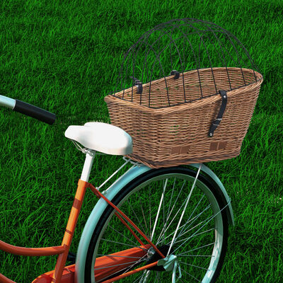 vidaXL Fahrrad-Gepäckträgerkorb mit Deckel 55×31×36 cm Natur Weide