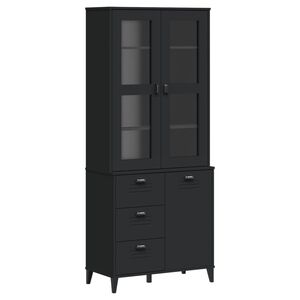vidaXL Highboard VIKEN Schwarz 80x40x190 cm Massivholz Kiefer