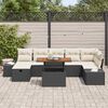 vidaXL Garten-Sofa-Set mit Kissen 8 pcs Schwarz Poly Rattan