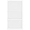 vidaXL B&uuml;cherregal 3 F&auml;cher Wei&szlig; 60x30x114 cm Holzwerkstoff