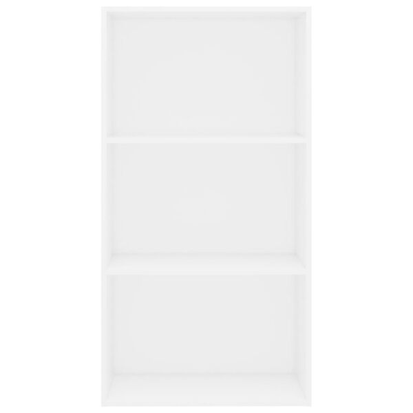 vidaXL B&uuml;cherregal 3 F&auml;cher Wei&szlig; 60x30x114 cm Holzwerkstoff