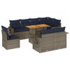 vidaXL 9-tlg. Garten-Sofagarnitur mit Kissen Grau Poly Rattan