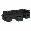 vidaXL 8-tlg. Garten-Sofagarnitur mit Kissen Schwarz Poly Rattan