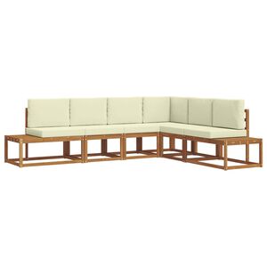 vidaXL Outdoor-Sofagarnitur mit Kissen 6 St&uuml;ck Natur und Creme
