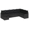 vidaXL Garten-Sofa-Set mit Kissen 8 pcs Schwarz Poly Rattan