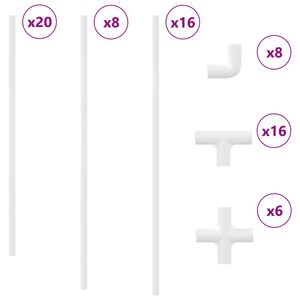 vidaXL PVC Rohr 2 pcs Wei&szlig; 12,2 x 1,8 x 500 mm PP und PE