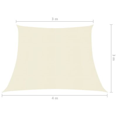 vidaXL Sonnensegel 160 g/m² Creme 3/4x3 m HDPE