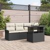 vidaXL Gartensofa-set mit Kissen 5 pcs Schwarz Poly Rattan