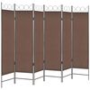 vidaXL 6-tlg. Raumteiler Braun 240&times;180 cm