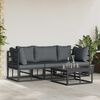 vidaXL Gartensofa-set 4 pcs Schwarz Metall