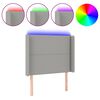 vidaXL LED Kopfteil Hellgrau 103x16x118/128 cm Stoff