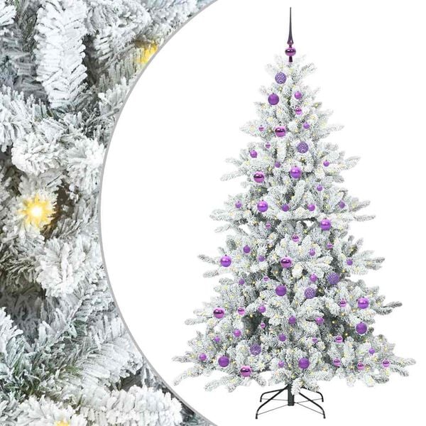 vidaXL Künstlicher klappbarer Weihnachtsbaum 180 cm PVC und Stahl