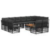 vidaXL Outdoor-Sofagarnitur 13 stk. Schwarz und Dunkelgrau Polyester