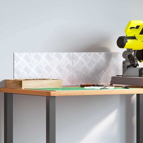 vidaXL Treppe Tritt Rechtwinklig 2 pcs Silber 40 x 20 cm Aluminium