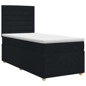 vidaXL Boxspringbett mit Matratze Schwarz 80 x 200 cm Stoff
