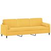 vidaXL 3-Sitzer-Sofa mit Kissen Hellgelb 210 cm Samt