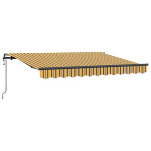 vidaXL Einziehbare Markise Gelb und Grau 250 x 200 cm Stoff