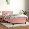 vidaXL Boxspringbett mit Matratze Rosa 90x190 cm Samt