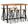 vidaXL 7-tlg. Bar-Set Massivholz Akazie und Altholz