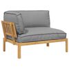 vidaXL Sofa Set mit Kissen Grau 131,5 x 92 x 69 cm Massivholz Akazie
