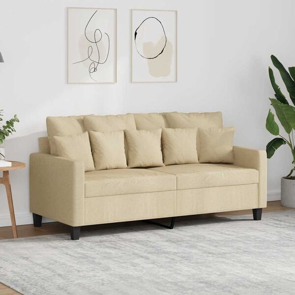 vidaXL 2-Sitzer-Sofa Creme 140 cm Stoff