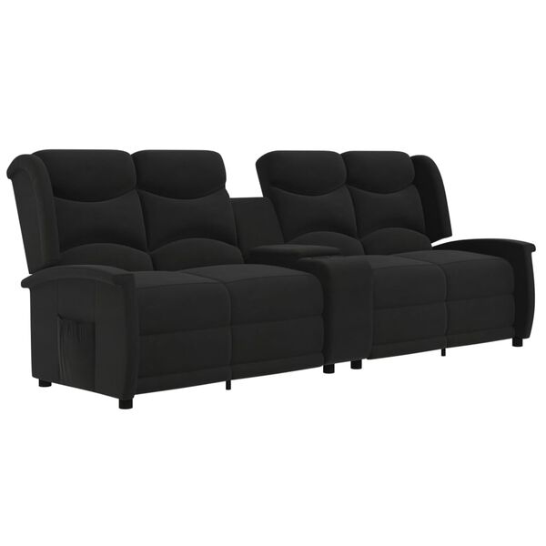 vidaXL Relaxsofa 4-Sitzer mit Getr&auml;nkehalter Schwarz