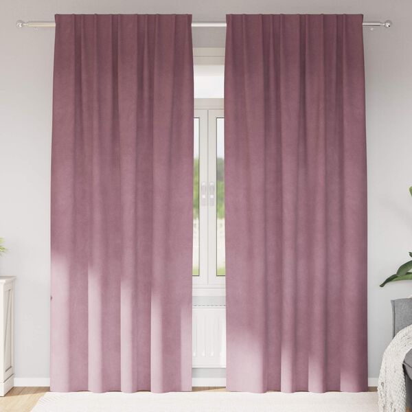 vidaXL Verdunkelungsvorh&auml;nge 2 pcs Dunkelrosa 140 x 245 cm Samt