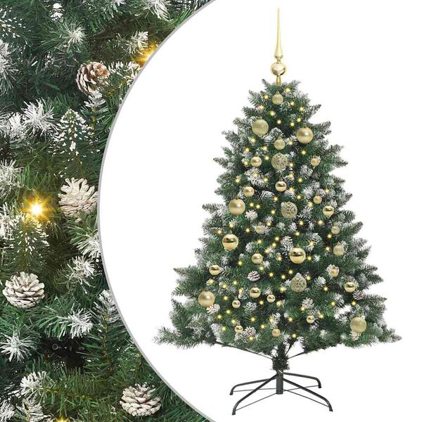vidaXL K&uuml;nstlicher Weihnachtsbaum mit 150 LEDs mit St&auml;nder Gr&uuml;n 150 cm