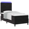 vidaXL LED Boxspringbett mit Matratze Schwarz 90 x 200 cm Samt