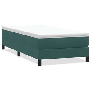 vidaXL Boxspringbett ohne Matratze Dunkelgr&uuml;n 100x210 cm Samt