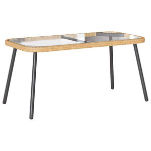 vidaXL Couchtisch Braun und Schwarz 90 x 45 x 43 cm Poly-Rattan