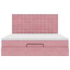 vidaXL Ottoman-Bett mit Matratzen & LEDs Rosa 160x200 cm Samt
