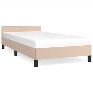 vidaXL Bettgestell mit Kopfteil ohne Matratze Cappuccino 100x200 cm