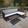 vidaXL 3-tlg. Garten-Lounge-Set mit Auflagen Poly Rattan Braun