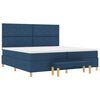 vidaXL Boxspringbett mit Matratze mit Kopfteil Blau 200 x 200 cm Stoff