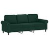 vidaXL 3-Sitzer-Sofa mit Zierkissen Dunkelgr&uuml;n 180 cm Samt