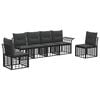 vidaXL Outdoor-Sofagarnitur 6 pcs Schwarz und Dunkelgrau Polyester