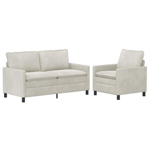 vidaXL Sofa Set 2 stk. Creme Samt