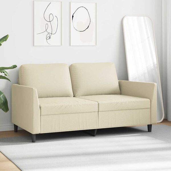 vidaXL 2-Sitzer-Sofa Creme 140 cm Kunstleder