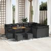 vidaXL Gartensofa-set 13 pcs Schwarz Poly-Rattan